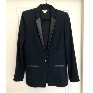 Helmut Lang Wool Blazer with Leather Trim